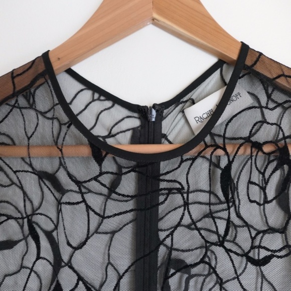 Rachel Antonoff Erin Black Sheer Floral Dress - Picture 4 of 5